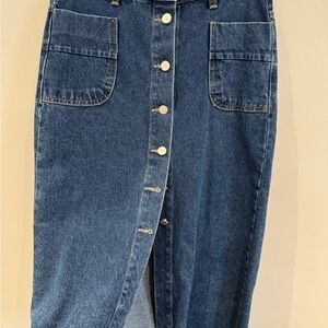 Women's Blue Denim Button-Front Jeans